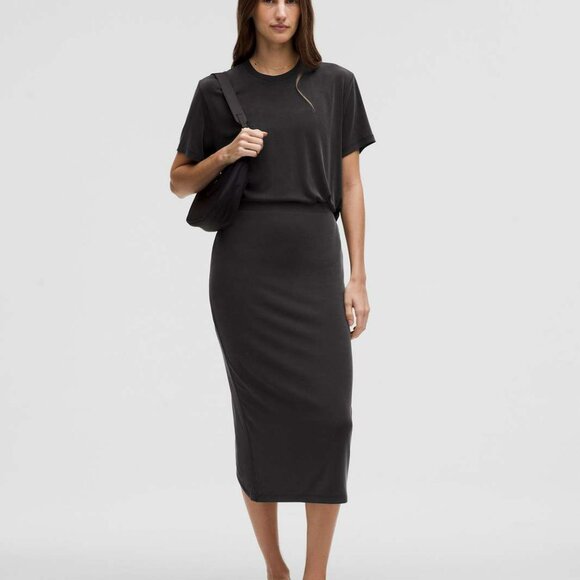 lululemon athletica Dresses & Skirts - Lululemon Drapey Softstreme Column Midi Skirt-Size Medium NWT